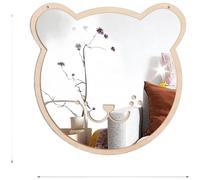 Acrylic Wall Decor, Set Cartoon Mirror Decals Self- Rabbit Bear Deer Clouds Stars Lightweight for Rooms Nurseries Living Areas(Little Bear)