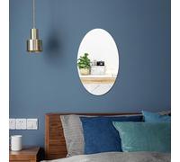 Acrylic Wall Mirror Sticker - Round 20 cm or Oval 20x30 cm, HD Reflective Decal for Home Décor, DIY Decorative Vinyl Art, Moisture-Resistant & Easy to Clean(Oval)