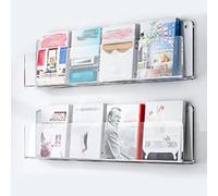Acrylic Wall-Mounted Magazine Holder - Clear Literature Display Stand for Home Office, 1/2/3 Pack, Ideal for Books, Comics, and Records