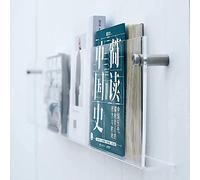 Acrylic Wall-Mounted Magazine Rack Display Stand 100cm Transparent Brochure Holder for Home Decor Slish Book Catalog nizer with Accessories