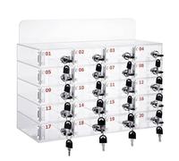 Acrylic Wall-Mounted Mobile Phone Storage Cabinet with Keys Transparent Design 20 Slots for Office nization and Secure Cell Phone Storage
