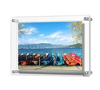 Acrylic Wall Mounted Photo Frames, Clear Photo Panel Hanging Double Panel Contains Pictures 43.7 x 31.5 cm, A3 Size Picture Frame for Certificate Poster Display