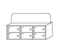 Acrylic Wall Phone Holder with Lock, Secure Desk nizer, White, 6 Compartments for Safe Storage - Ideal Offices and Public Spaces.