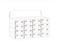 Acrylic Wall Phone Security Box - Transparent Mobile Storage with 16 Compartments for Office School Classroom Factory - Smart Solution for Phone Storage