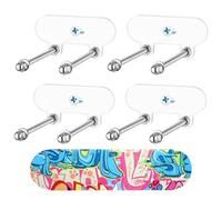 Acrylic Wall Skateboard Holder Skateboard Display Stand 4 Pieces Wall Mount for Skateboards Acrylic - Organiser Stand with Screw Mount, Horizontal Vertical for Study Room