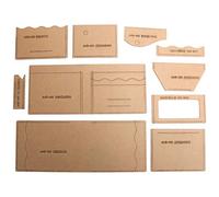 Acrylic Wallet Template Set for DIY Leather Crafting, Transparent Short Wallet Pattern Design Kit with Kraft Paper Protection, Includes 10 Durable Templates for Handmade