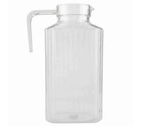 Acrylic Water Pitcher - Durable Transparent Drink Jug with Lid, Large Capacity for Multiple Drinks, Stylish Modern Design for Home and Party Use, Easy Grip Handle, Clear 2 Quart (Type 4)