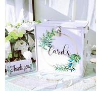 Acrylic Wedding Card Box - White PVC Transparent Gift Card Holder for Envelopes & Wishes - Detachable Display Box for Weddings, Parties & Receptions