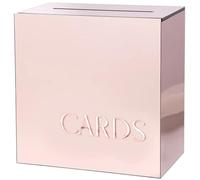 Acrylic Wedding Card Box with Slot Rose Gold Mirror Letter Envelope Boxes Wishing Money Box for Wedding Reception Birthday