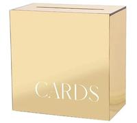 Acrylic Wedding Card Box with Slot Rose Gold Mirror Letter Envelope Boxes Wishing Money Box for Wedding Reception Birthday