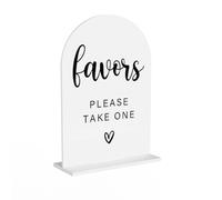 Acrylic Wedding Sign, Bridal Shower Decorations, Favors Please Take One Sign for Ceremony, Modern Font Table Signs, Acrylic Table Top Signs for Wedding Reception and Event Party (White)