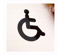Acrylic Wheelchair Disabled Toilet Mirrored Door Sign 3D Mirror Surface Wall Sticker