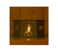 Acrylic Whippet Lantern - Greyhound Cut-Out Design, Two Running Dogs on Top - Sage Green or Cream Panels - Solid or Clear Panels - Battery Tea Light Included - Dog Lover Gift (Sage green solid)