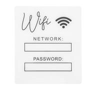 Acrylic Wifi Password Sign for Guests, Minimalist Tabletop Display | White Smooth Surface, Easy to Wipe, Sleek Modern Style for Restaurant Waiting Areas and Hosts