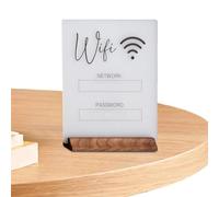 Acrylic WiFi Password Sign - Stylish WiFi Code Sign with Wooden Base, Modern WiFi Sign Board | Small Centerpiece Decoration, Decorative WiFi Sign for Home Guest Room Business & Hospitality Use