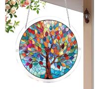 Acrylic Window Decoration Puzzle - Tree Suncatcher, Prismatic Rainbow Maker, Geometric Garden Ornament | Creative Christmas Birthday Gift For Men Women Family Adults Farmhouse Wall Decor