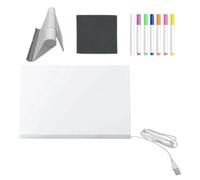 Acrylic Writing Board: LED Drawing Pad Design, Luminous Notepad, Portable Travel Activity Board, Includes Multiple Pens with Quick-Dry Ink | Ideal pa