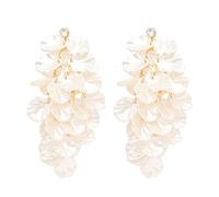 Acrylic zirconium flower fringed earrings - beach style, extremely ethereal, elegant, with a small and exclusive vibe, high-end ear ornaments