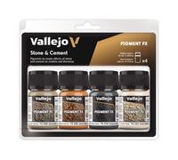 Acrylicos Vallejo"Stone & Cement" Pigments Set,35 ml (Pack of 4)