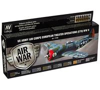 Acrylicos Vallejo"Us Air Corps European Theatre Operations ETO WWII" Model Air Set,Grey