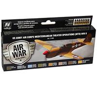 Acrylicos Vallejo "Us Army Air Corps Mediterranean Theatre Operations MTO WWII" Model Air Set, 17 ml (Pack of 8)