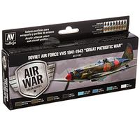 Acrylicos Vallejo VJ71197 "Soviet Air Force Vvs 1941-43 Great Patriotic War" Model Air Set, 17 ml (Pack of 8)