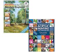 Acrylics for the Absolute Beginner By Charles Evans & Compendium of Acrylic Painting Techniques By Gill Barron 2 Books Collection Set