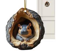 Acrylique 2D - Sapin De Noël Pendentifs Acryliques Plats Arbre De Noël | Ornements Mignons Animaux Avec, Sangle Ajustable Pour Porte Café Salon Restaurant Rebord De Restaurant Balconi Fenêtre