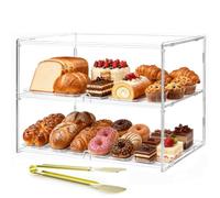 Acryvic 2-Tiers Bakery / Pastry Display Case, Food Display | 100% Acrylic, Also Suitable for Storage of Figurines, Cosmetics, Toiletries, Seasoning Bottles