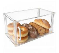 Acryvic Stackable Bakery Display Case Bread Box, 15.8"x 7.9"x 9.5" Acrylic Clear Pastry Display Case Kitchen Countertop Food Display Cabinet, Keep Fresh for Donut Bagels Cake Cookie