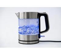 +AcsaCi Premium Glass Kettle - 1.0 Litre 3000W Fast Boil - Illuminating with LED Lighting Blue - WITH V-type Spout, Filter & Inner side of LID produced from Stainless Steel # 304 Food Grade for