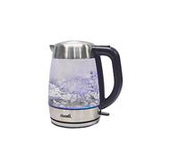 +AcsaCi Premium Glass Kettle - 1.7 Litres 3000W Fast Boiling - with Blue LED Light - Stainless Steel - British STRIX Thermostat