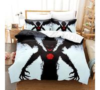 acsefire Anime Black Clover Printed Bedding Set Duvet Cover Wizard King Asta Soft Duvet Cover & Pillowcases 3 Piece Sets (#11 Double 200cm*200cm)