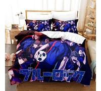 acsefire Anime Blue Lock Printed Bedding Set Duvet Cover Isagi Yoichi Soft Duvet Cover & Pillowcases 3 Piece Sets - Double(#4 200cm*200cm)