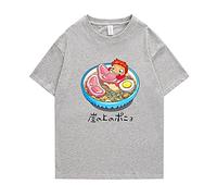 acsefire Ponyo on The Cliff Printed T-Shirt Anime Ponyo Cosplay Costumes Men's and Women's Casual Sport Short Sleeve Tops
