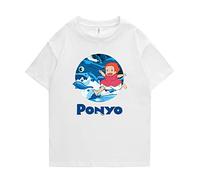 acsefire Ponyo on The Cliff Printed T-Shirt Anime Ponyo Cosplay Costumes Men's and Women's Casual Sport Short Sleeve Tops