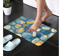 acsewater 3D Visual Stone Diatomite Bath Mat Bathroom Entrance Non-Slip Absorbent Quick Dry Rug