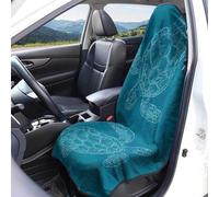 acsewater Beach Turtle Printing Car Seat Covers Front Seats Protector Universal Fit Washable Breathable Terry Cloth Auto Interior Decoration Accessories 1Pieces/2 Pieces