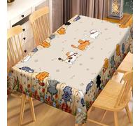 acsewater Cats Tablecloth Funny Table Cloths Wipeable Waterproof Table Cover for Cat Lovers Home Decor 140 x 90 cm Rectangular