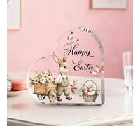 acsewater Easter Home Decorations 3.9 Inch Easter Plaque Bunny Egg Acrylic Ornament for Friends Office Family Home Decor