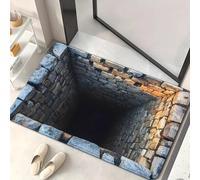 acsewater Front Door Mat Indoor Outdoor Entrance, Optical Illusion Funny 3D Rug Creative Personalized Doormat, Washable Vortex Illusion Floor Mat