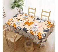 acsewater Funny Tablecloth Cats Table Cloths Waterproof Wipeable Table Cover for Cat Lovers Dinning Decor 180 x 140 cm Rectangular