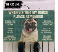 acsewater Funny When Visiting My House Please Remember Funny Door Mat for Dog Lover Area Rugs for Playroom Floor Carpet