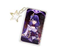 acsewater Genshin Impact Keyring Genius Invokation TCG Series Star Keyring Raiden Shogun Zhongli Keyring Pendant