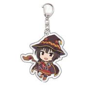 acsewater KonoSuba God's Blessing on This Wonderful World Keychain Cute Megumin Acrylic Key Chain Aqua Pendant Kazuma Satou Keyring Decoration Cosplay Double Layer Acrylic Clear Durable Accessories