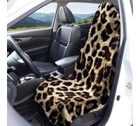 acsewater Leopard Print Car Seat Covers Front Seats Protector Universal Fit Washable Breathable Texture Towel Cloth Auto Interior Decoration Accessories 1Pieces/2 Pieces
