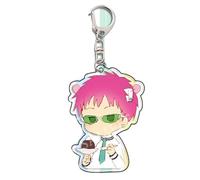 acsewater The Disastrous Life of Saiki K Keychain Cute Kusuo Saiki Acrylic Key Chain Saiki Keyring Decoration Cosplay Double Layer Acrylic Clear Durable Accessories For Anime Fans
