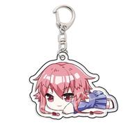acsewater The Future Diary Keychain Cute Mirai Nikki Acrylic Key Chain Yuno Gasai Pendant Yuno Gasai Keyring Decoration Cosplay Double Layer Acrylic Clear Durable Accessories For Anime Fans