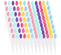 Acshio 100 Pack Lip Scrub Brushes, Double Sided Silicone Exfoliating Lip Brush, Soft Lip Facial Cleaning Scrubber Tool Blackhead Remover for Smoother and Fuller Lip Appearance