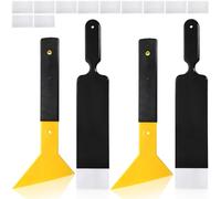Acshio 4 Pieces Window Tint Tools, Long Handle Bulldozer Squeegee Scrubber Paddle Squeegee, Auto Flat Window Film Installation Cleaning Tool for Car Front Windows Rear Glass